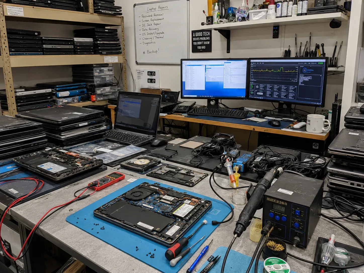 Werkplaats in Bolsward voor onderzoek en reparatie van computers en laptops